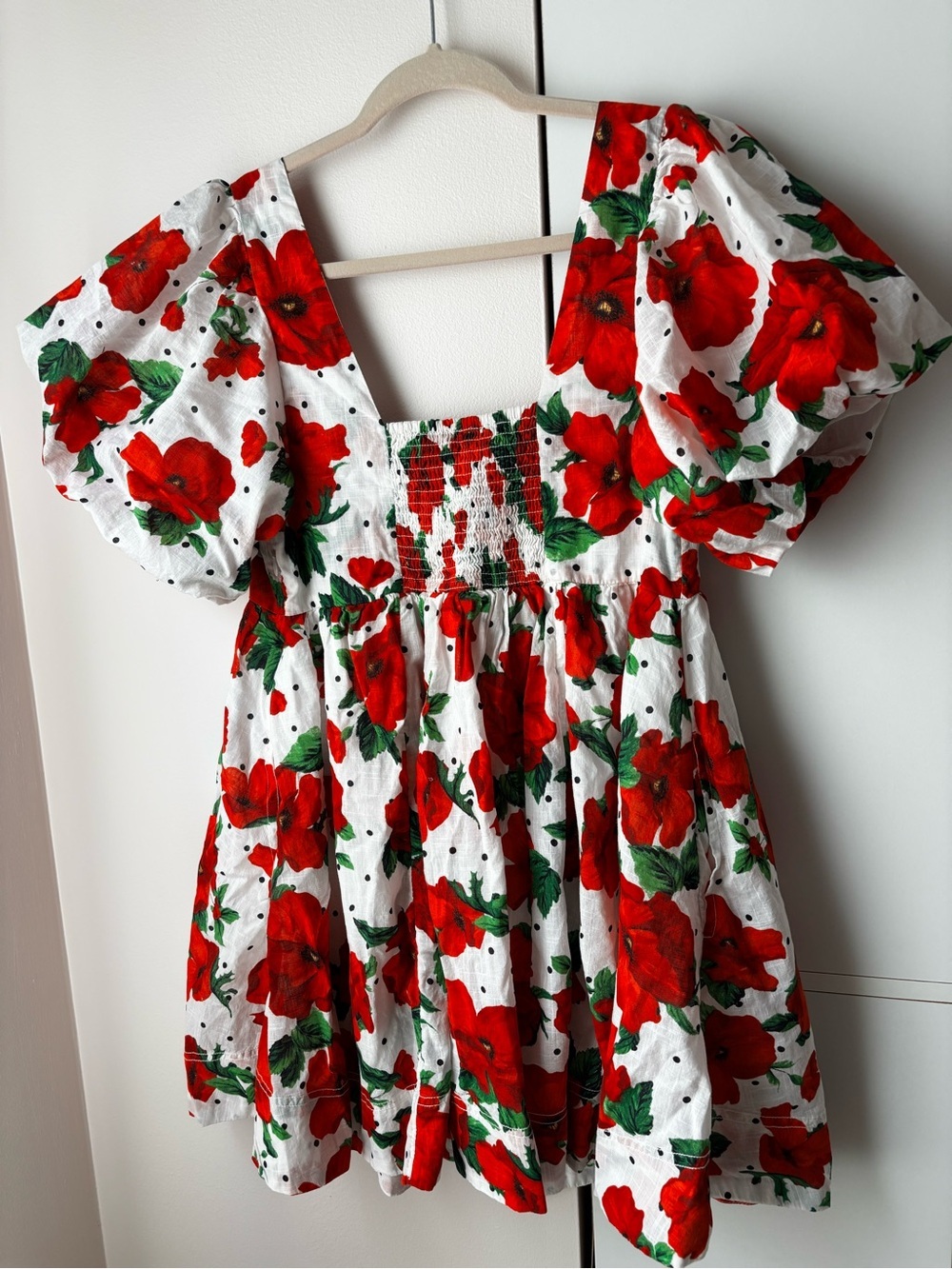 NWT Anthropologie Maeve Square Neck Smocked Babydoll Mini Dress Size Medium M - Picture 5 of 9